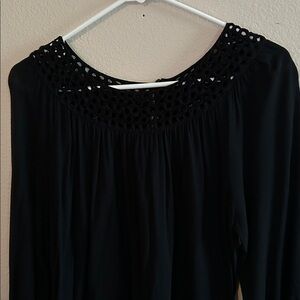 Banana Republic Black Crochet Neck Blouse